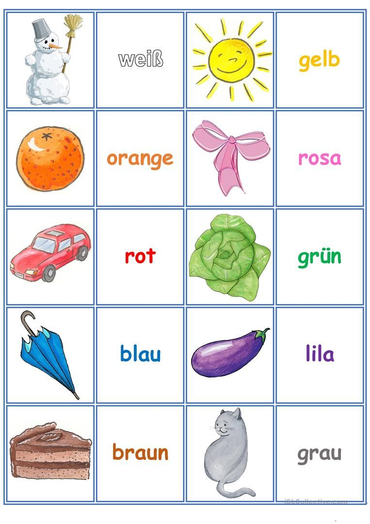 Spiele Im Deutschunterricht: Memory - Die Farben | Deutsch für Memory Für Kindergartenkinder Online