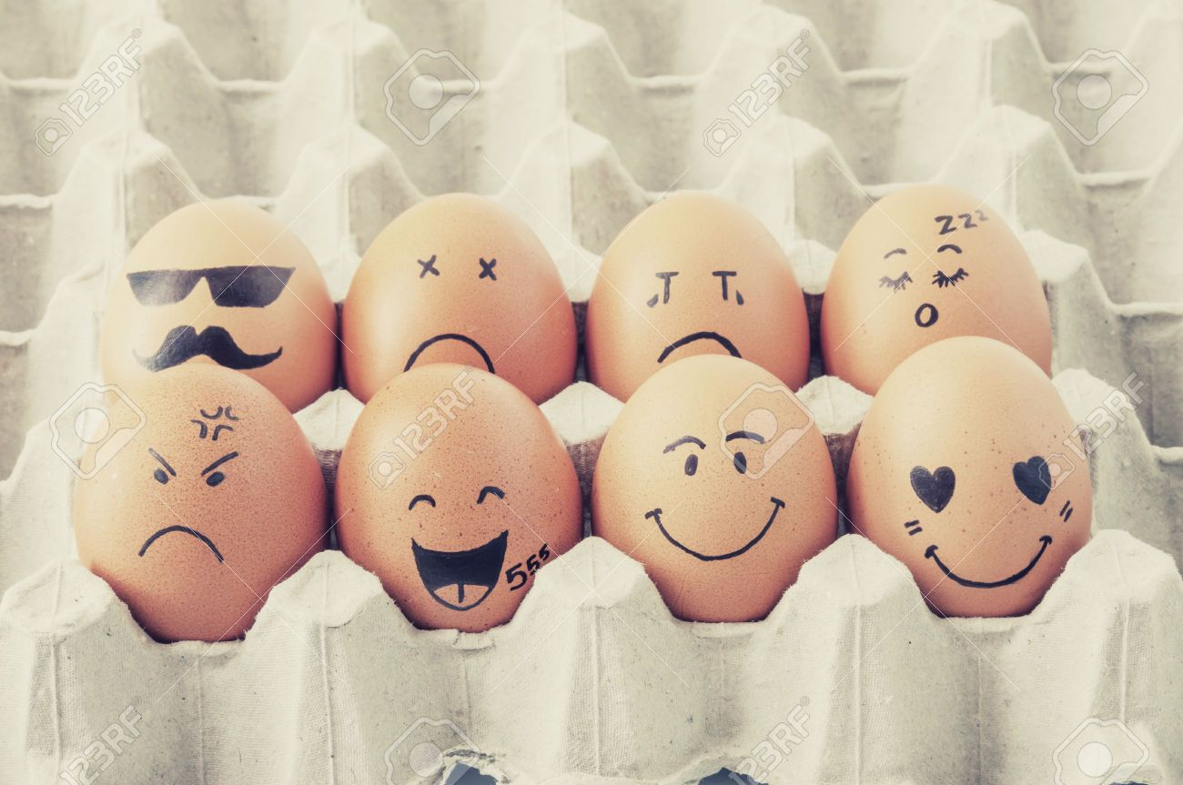 Stock Photo | Basteln Und Selbermachen, Ostern Zeichnung mit Lustige Gesichter Auf Eiern