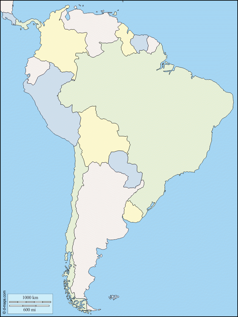 Südamerika Kostenlose Karten, Kostenlose Stumme Karte für Stumme Karte
