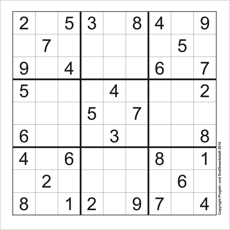 Sudoku Zum Ausdrucken (Leicht, Mittel, Schwer) | Muster bei Sudoku Zum