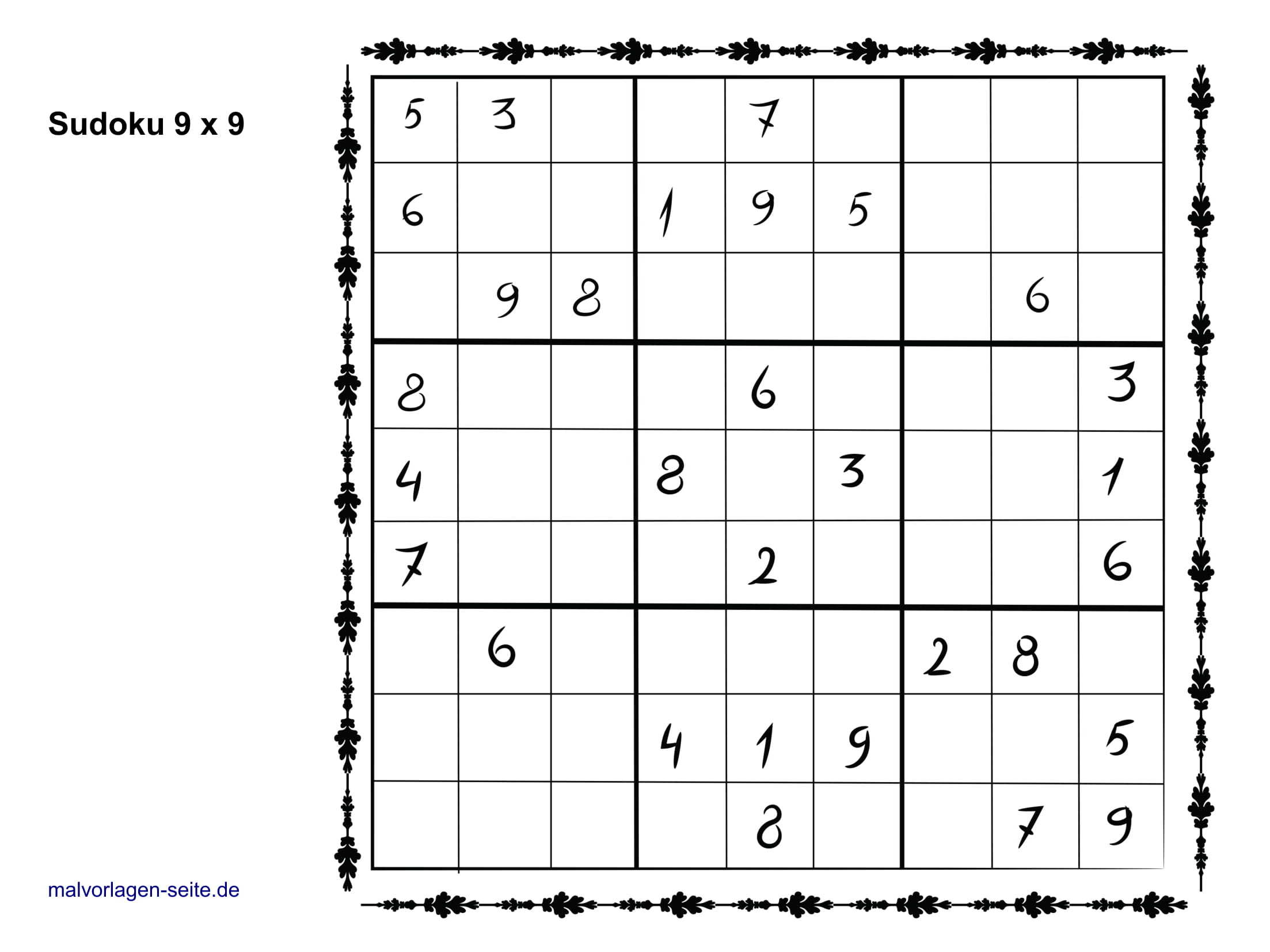 Sudoku Vorlagen 9X9 Einfach - Sudoku Vorlagen Kostenlos bei Sudoko Rätsel