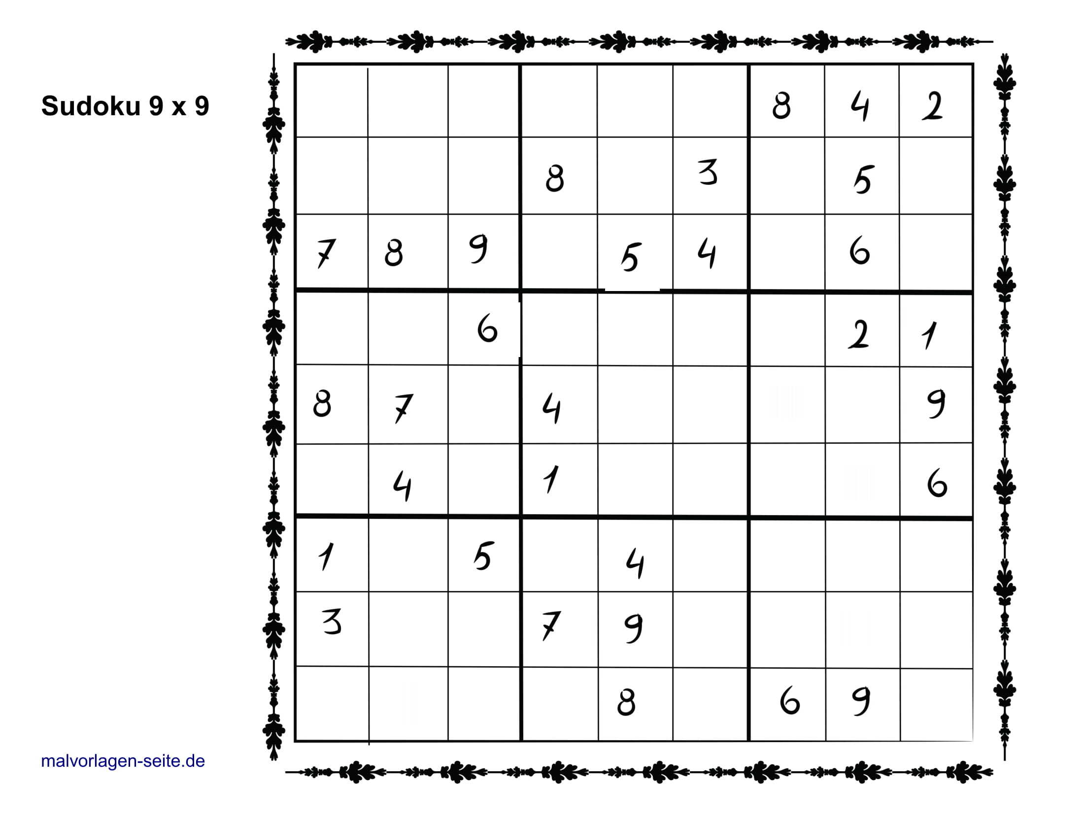 Sudoku Vorlagen 9X9 Einfach - Sudoku Vorlagen Kostenlos mit Sudoku Schwer Ausdrucken