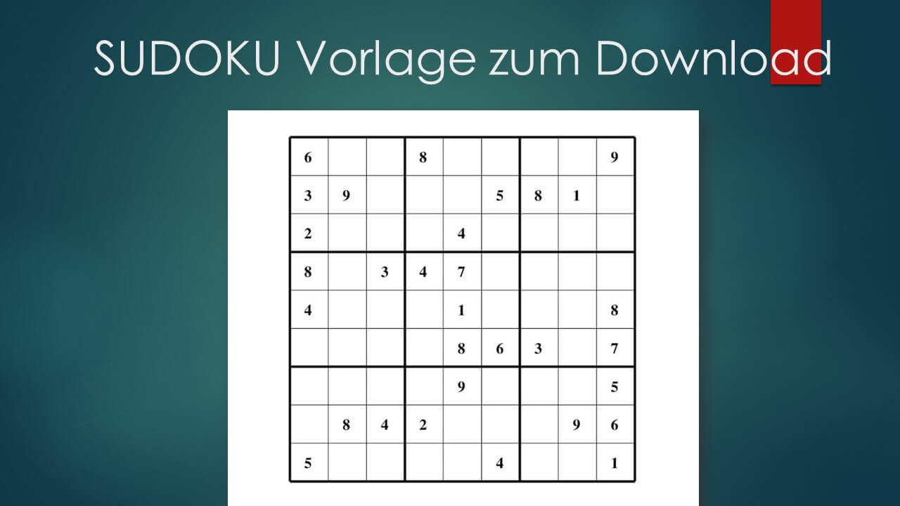 Sudoku Zum Ausdrucken (Leicht, Mittel, Schwer) | Muster für Gratis Kreuzworträtsel Zum Ausdrucken