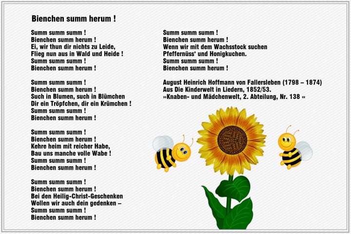 Summ Summ Summ Bienchen Summ Herum Text - kinderbilder.download