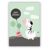 Süße Geburtstagskarte Mit Zebra Und Luftballons Nicht Nur Für Kinder: Happy  Birthday verwandt mit Geburtstagskarten Kinder