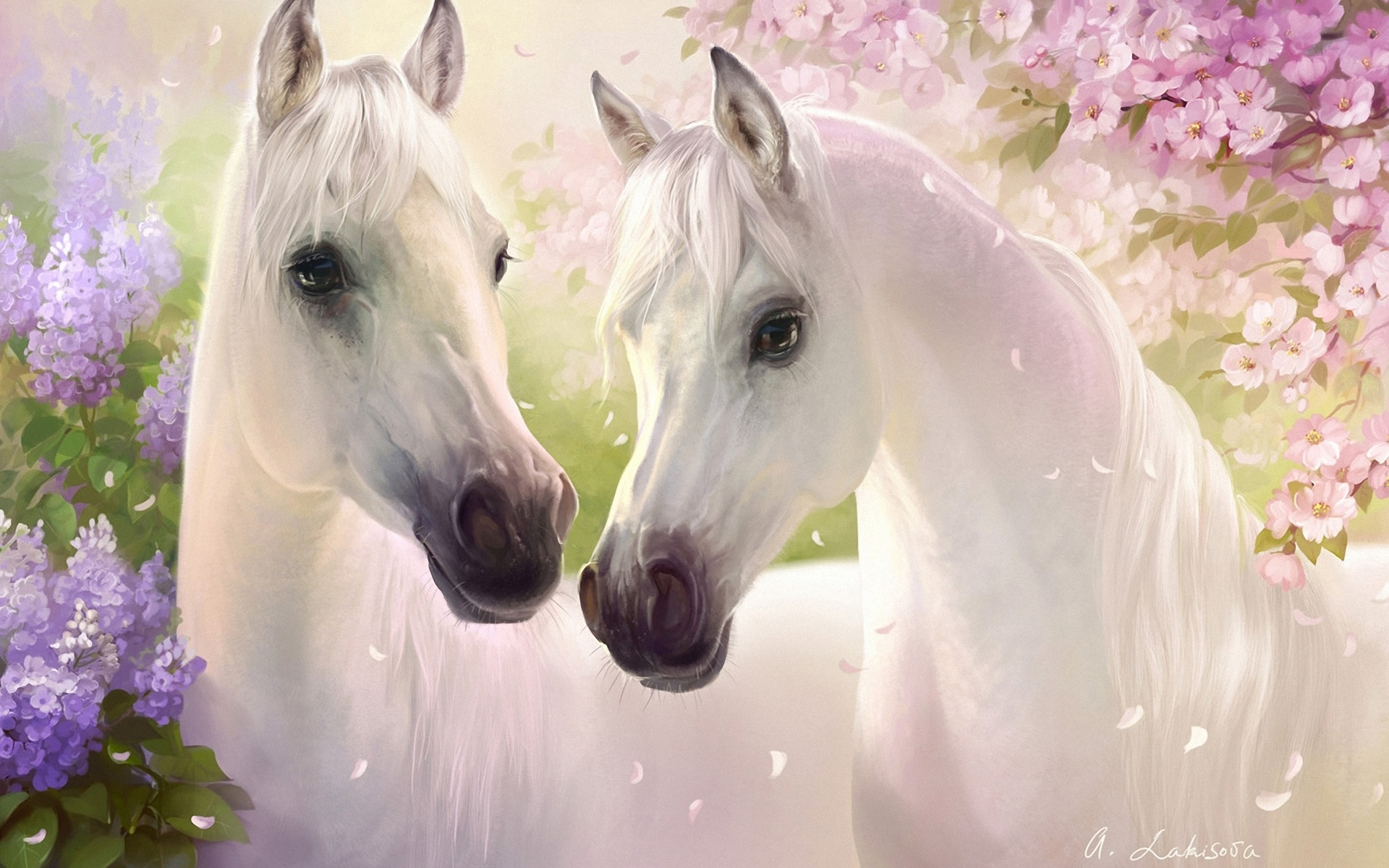 Süße Pferde Paar Lila Kirsche Hintergrundbilder | Süße in Süße Pferde Bilder