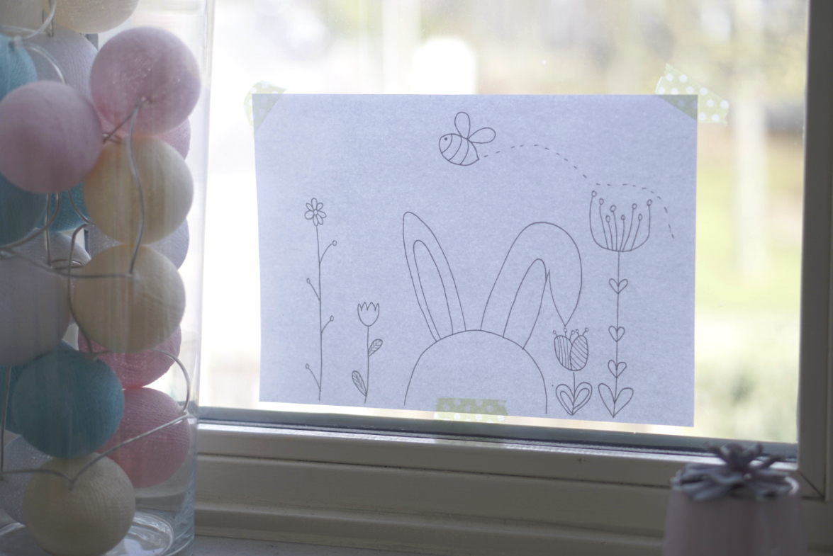 Süßes Fensterbild Zu Ostern Mit Kreidestiften Malen (Mit mit Fensterbilder Frühling Kostenlos
