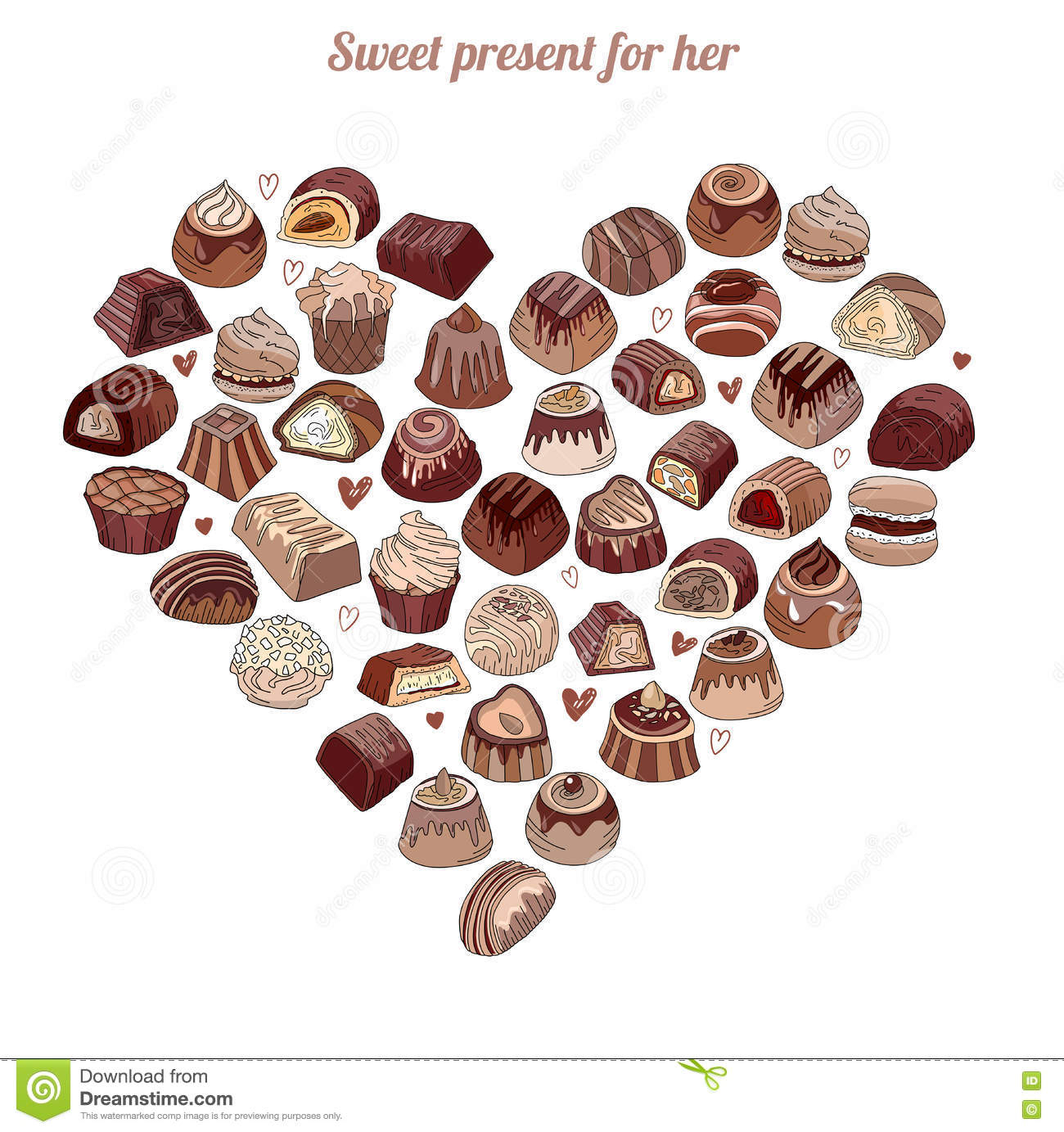 Symbol-Herz Gemacht Von Den Verschiedenen Pralinen bei Aus Was Wird Weiße Schokolade Gemacht