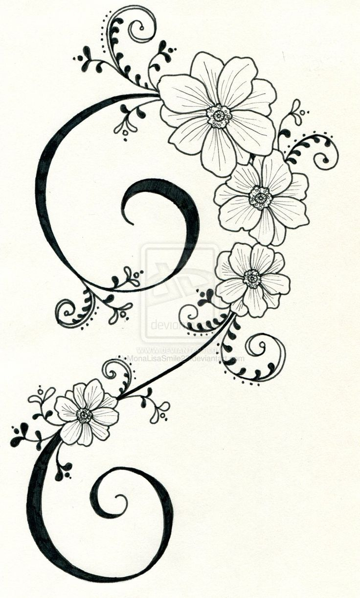 Tattoo-Design 3 Von Monalisasmile23.d … Auf @deviantart (Mit ganzes Blumenranke Malen