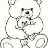 Teddy Mit Baby Ausmalbild &amp; Malvorlage (Kinder) bestimmt für Kostenlose Malvorlagen Kinder