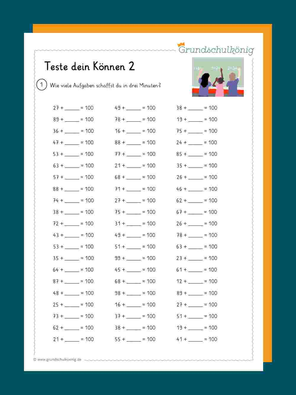 Teste Dein Können verwandt mit Mathematik 2 Klasse Arbeitsblätter Kostenlos
