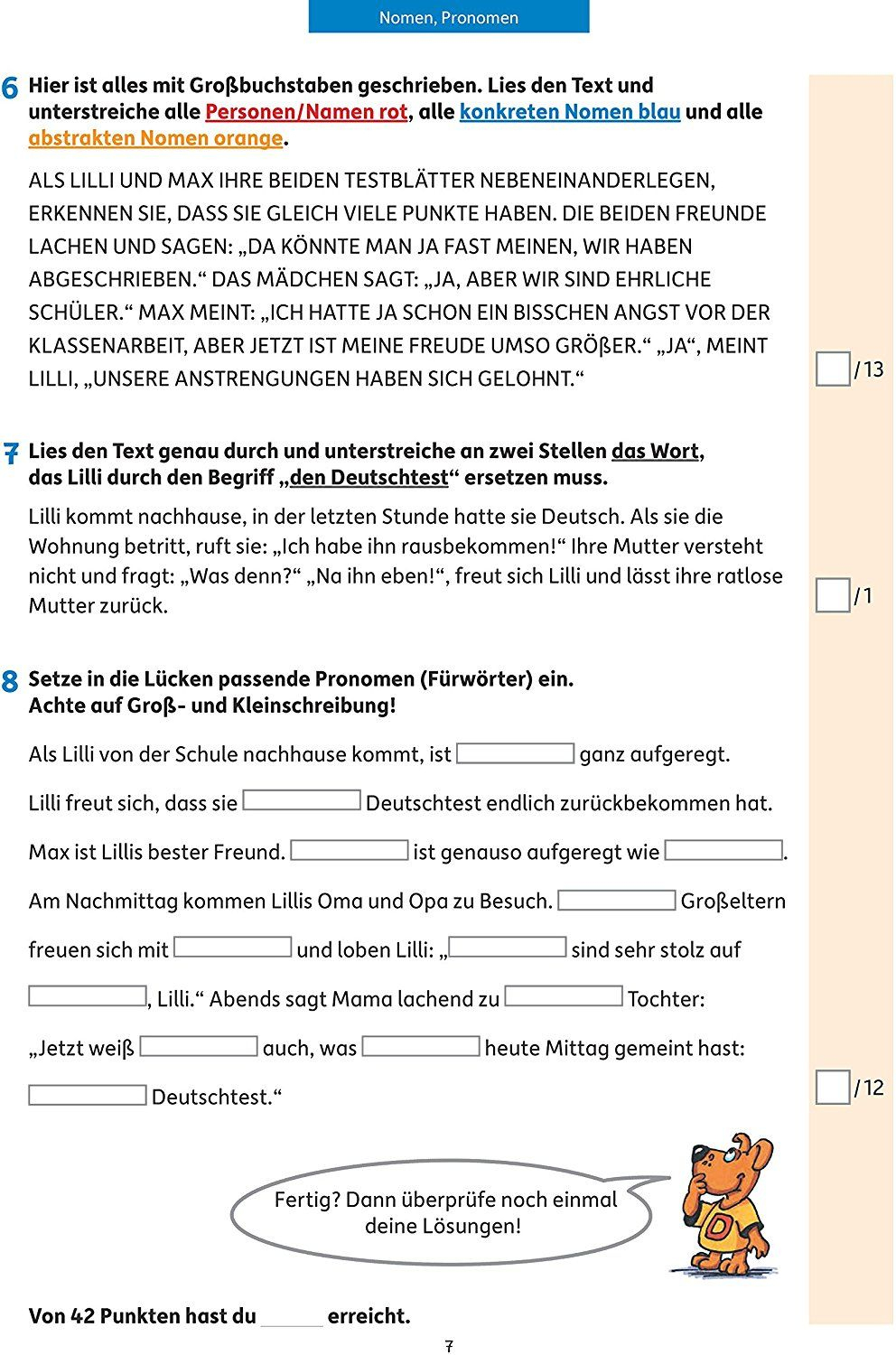 Tests In Deutsch - Lernzielkontrollen 3. Klasse für Abstrakte Namenwörter 3 Klasse Übungen