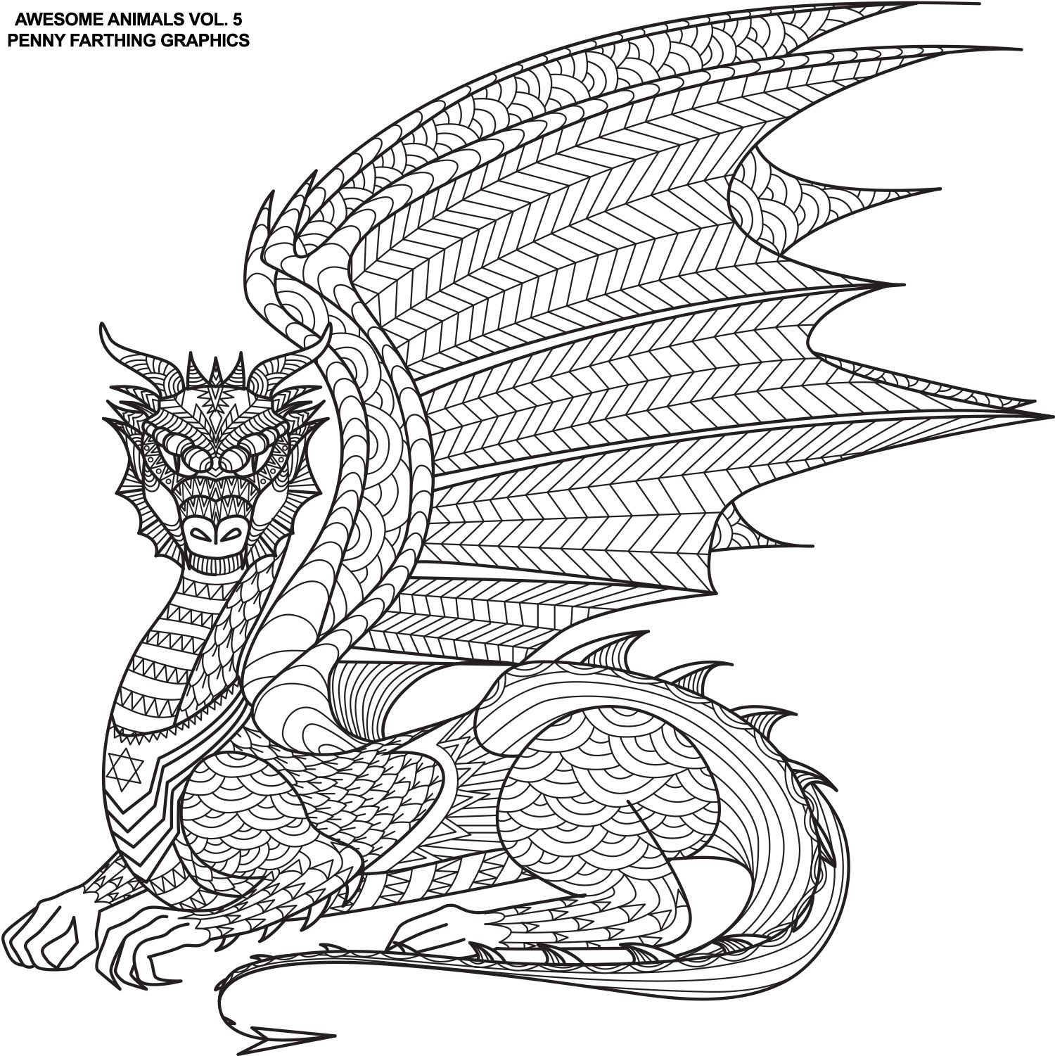 The Dragon From &quot;awesome Animals 5&quot; | Ausmalbilder, Mandala bestimmt für Mandala Drachen