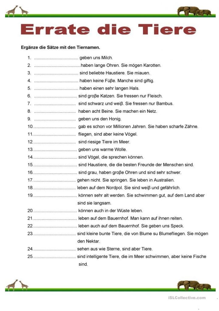 Rätsel Für Kindergartenkinder Tiere - kinderbilder.download