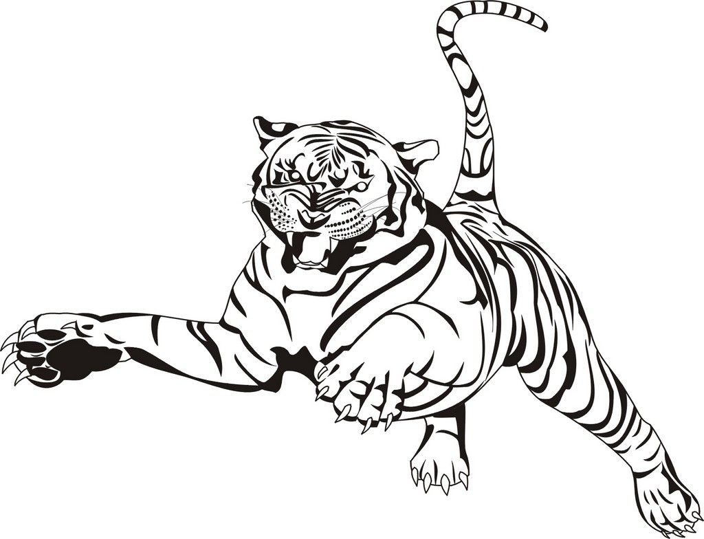 Tiger Ausmalbilder (Mit Bildern) | Malvorlagen Tiere bestimmt für Ausmalbilder Tiger
