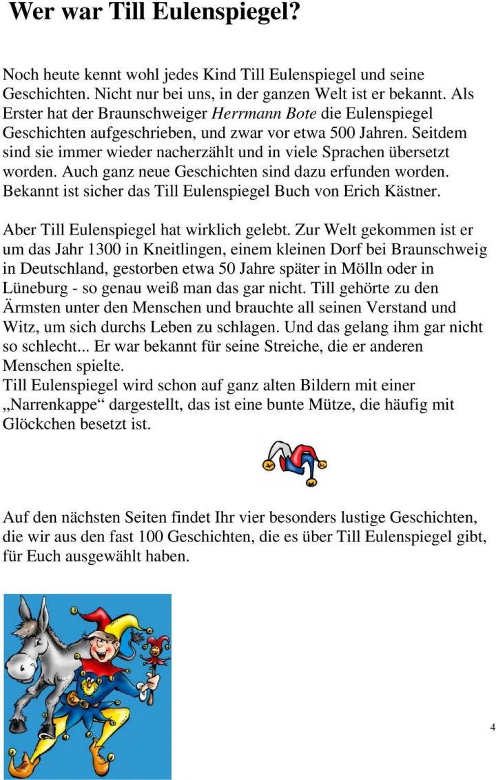 Wie Till Eulenspiegel Eulen Und Meerkatzen Buk Text Till Eulenspiegel Unterrichtsmaterial Als Vorbereitung Auf über Till
