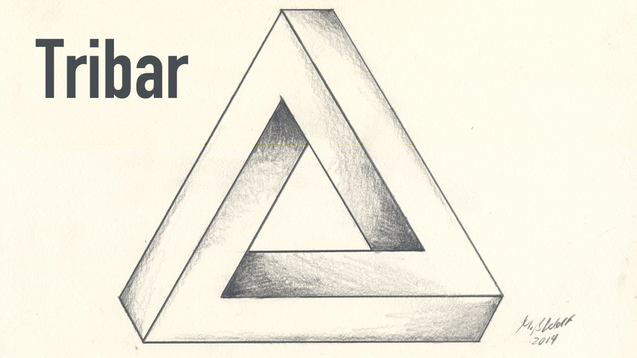 Tribar (Penrose Dreieck) Optische Illusion ganzes Optische Illusion Dreieck