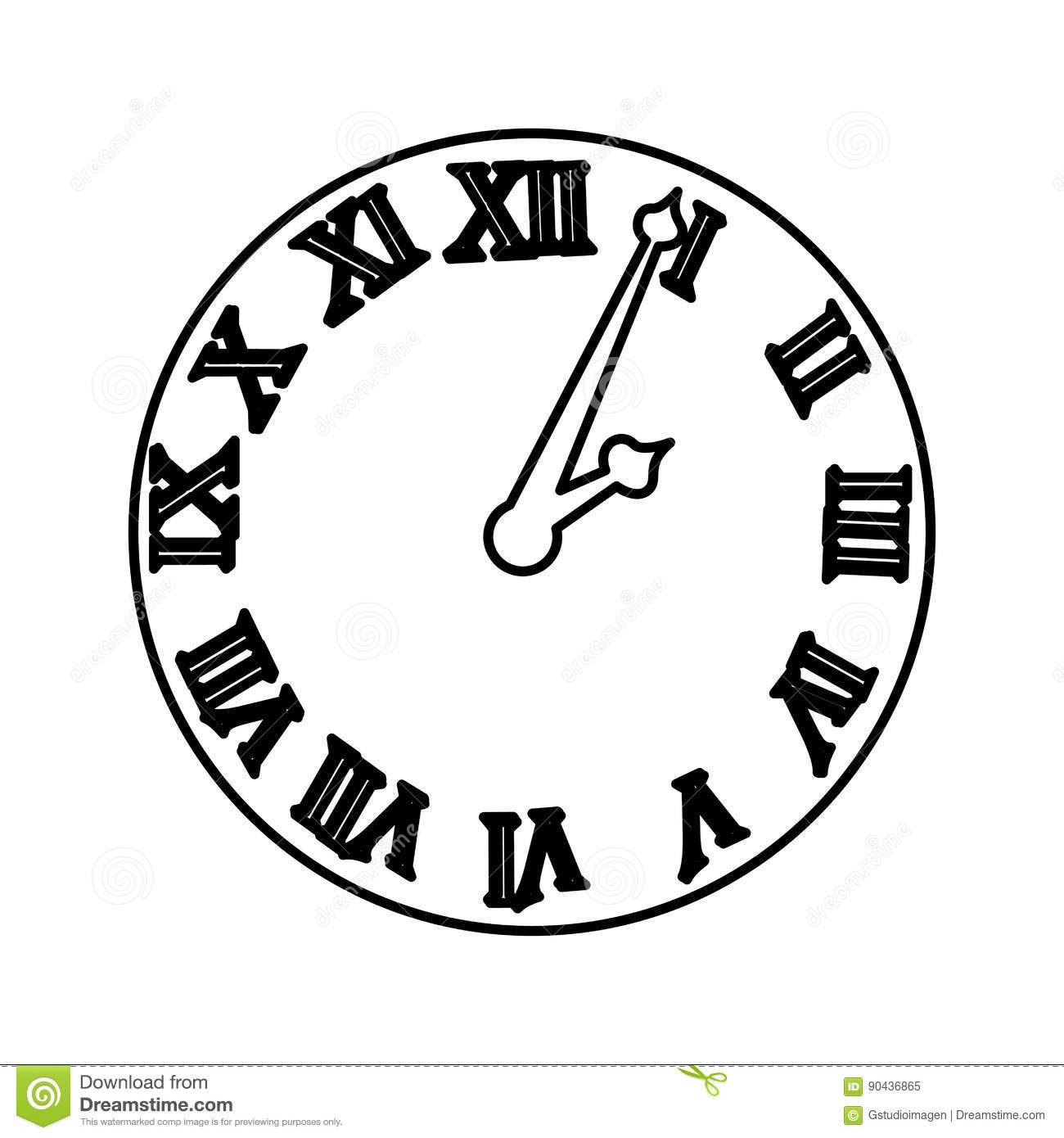 Uhr Mit Römischen Zahlen Vektor Abbildung. Illustration Von in Römische Zahlen Uhr
