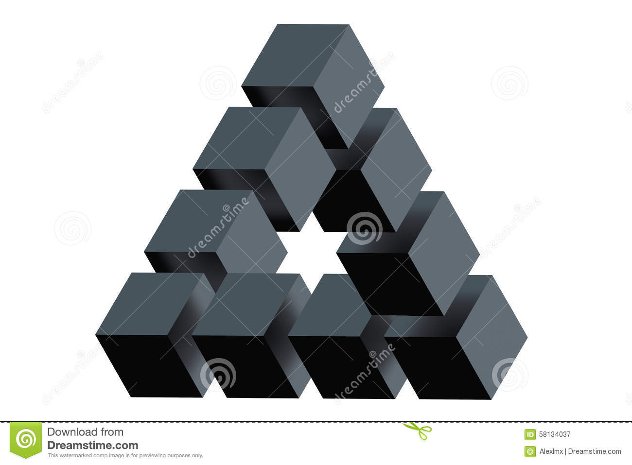 Unmögliche Dreieck-Optische Täuschung Stock Abbildung bestimmt für Optische Illusion Dreieck