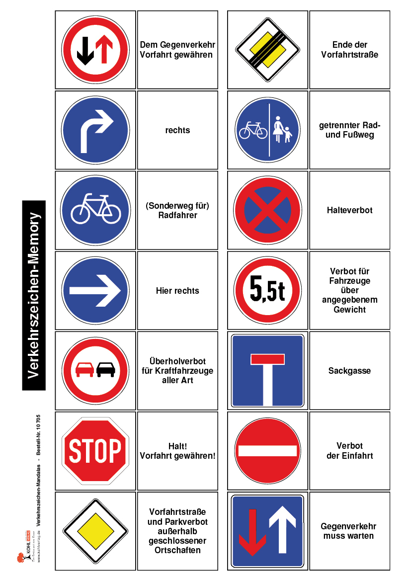 Verkehrszeichen-Mandalas bei Verkehrsschilder Lernen Grundschule
