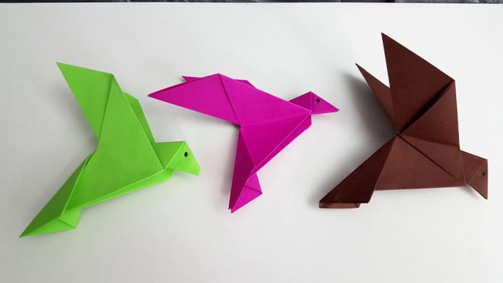 Vogel Falten, Diy | 3 Arten Vögel Zu Basteln, Origami innen Fliegender Vogel Basteln