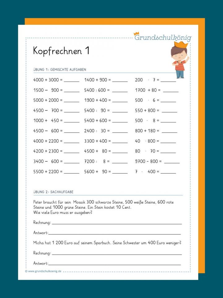 Vorbereitung Für Klassenarbeiten Und Proben Leicht Gemacht bei Mathe Übungen 4 Klasse Grundschule Kostenlos