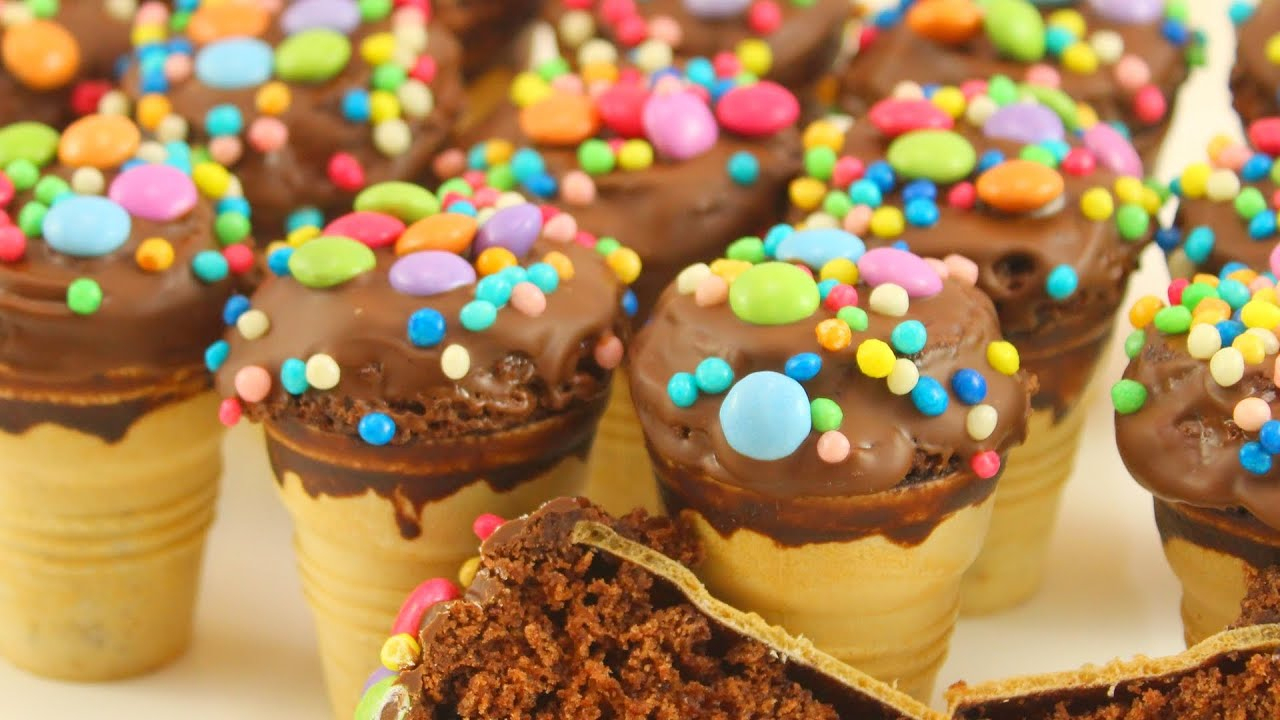 Waffelmuffins | Partymuffins Für Den Kindergeburtstag | Bunte Schokomuffins  Rezept in Cupcakes Rezepte Für Kindergeburtstag