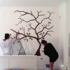 Wandtattoo / Wandbemalung Baum Schlafzimmer in Wandmotive Schablonen