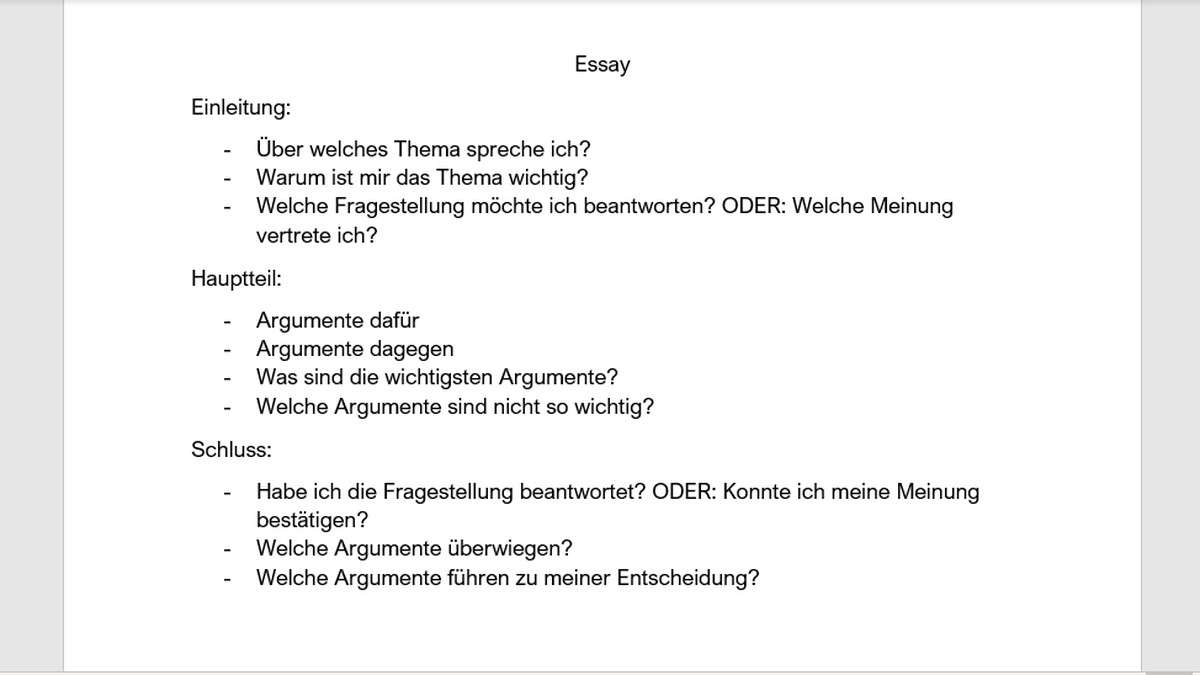 essay deutsch tipps