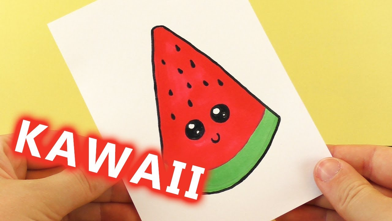 Wassermelone Diy Kawaii Zeichnen | Süße Watermelon Selber Machen - Malen  Für Kinder verwandt mit Sachen Zum Malen