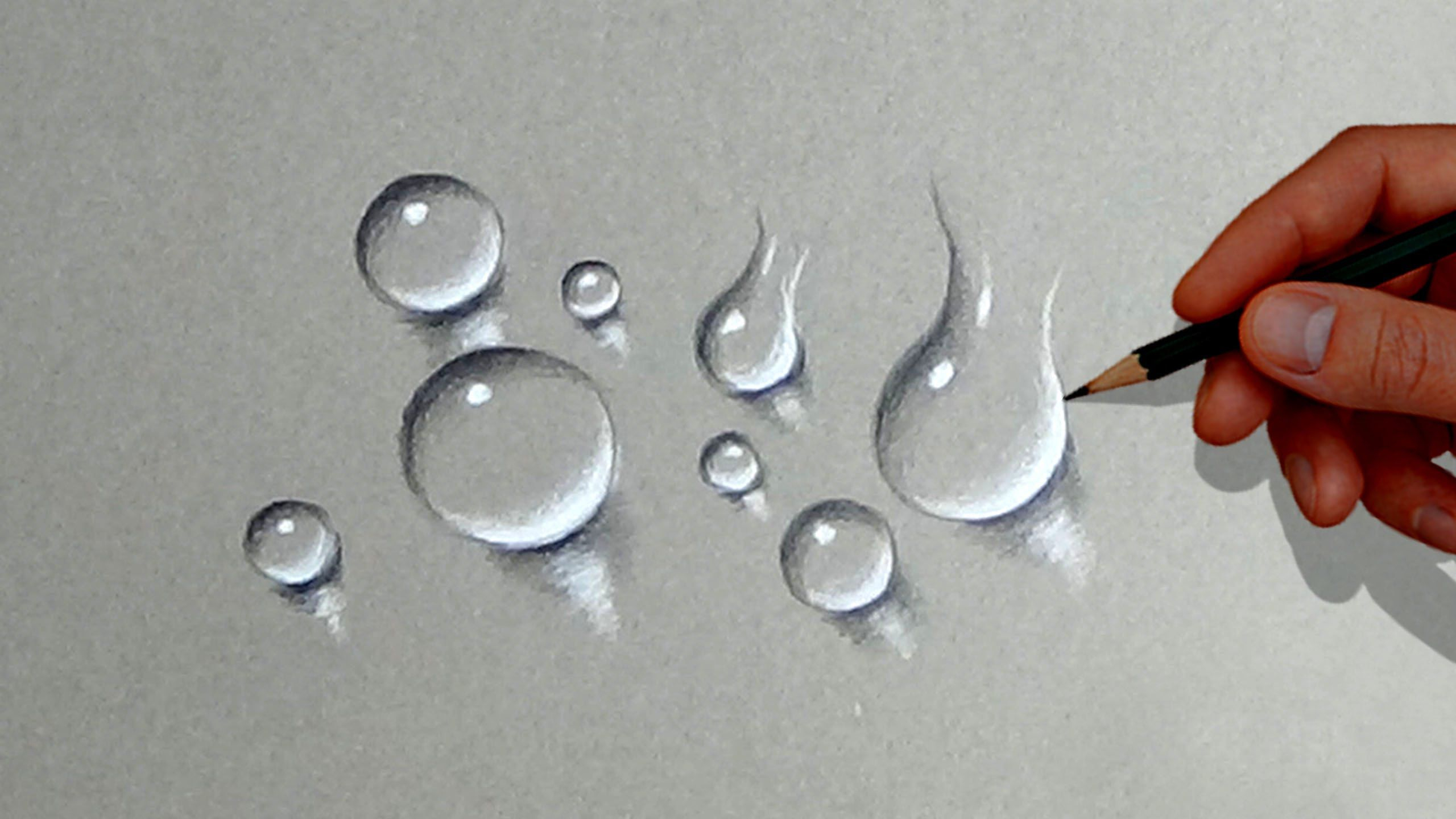 Water Drops - Drawing Water Drops Using Simple Colored in Wassertropfen Zeichnen