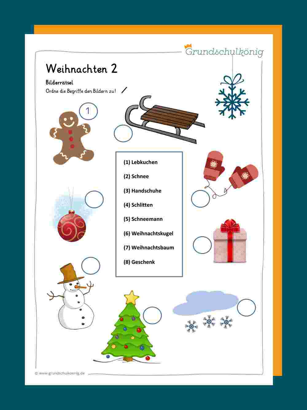 Weihnachten Und Winter bei Weihnachten Arbeitsblätter Grundschule
