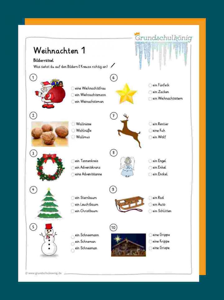 Weihnachten Und Winter mit Weihnachten Arbeitsblätter Grundschule