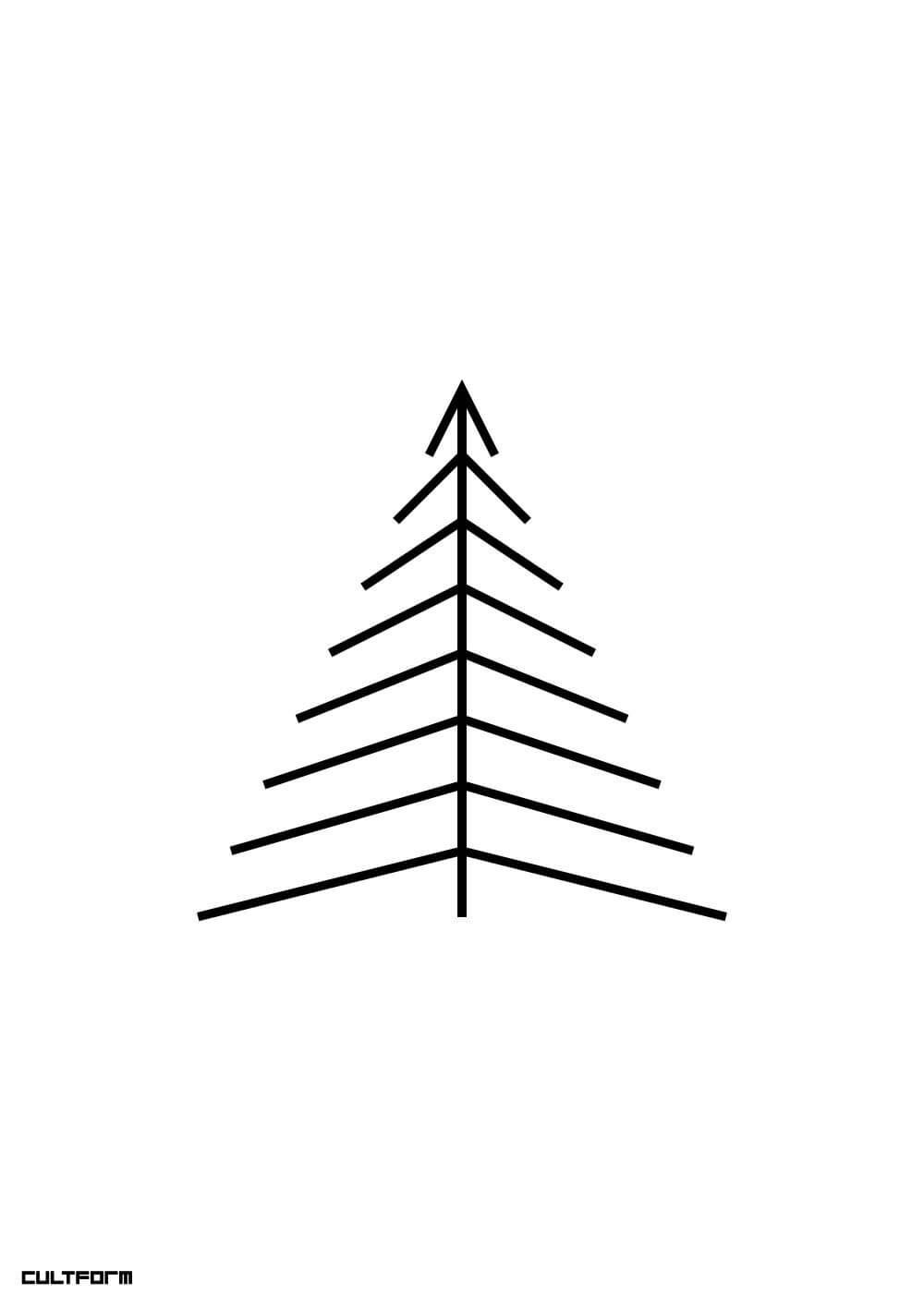 Weihnachtsgrafik Tannenbaum No. 12 Schwarz Download ganzes Zeichnung Tannenbaum