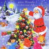 Weihnachtskarte 7 - Weihnachtsmann Und Glückliche Kinder bei Weihnachtskarte Für Kinder