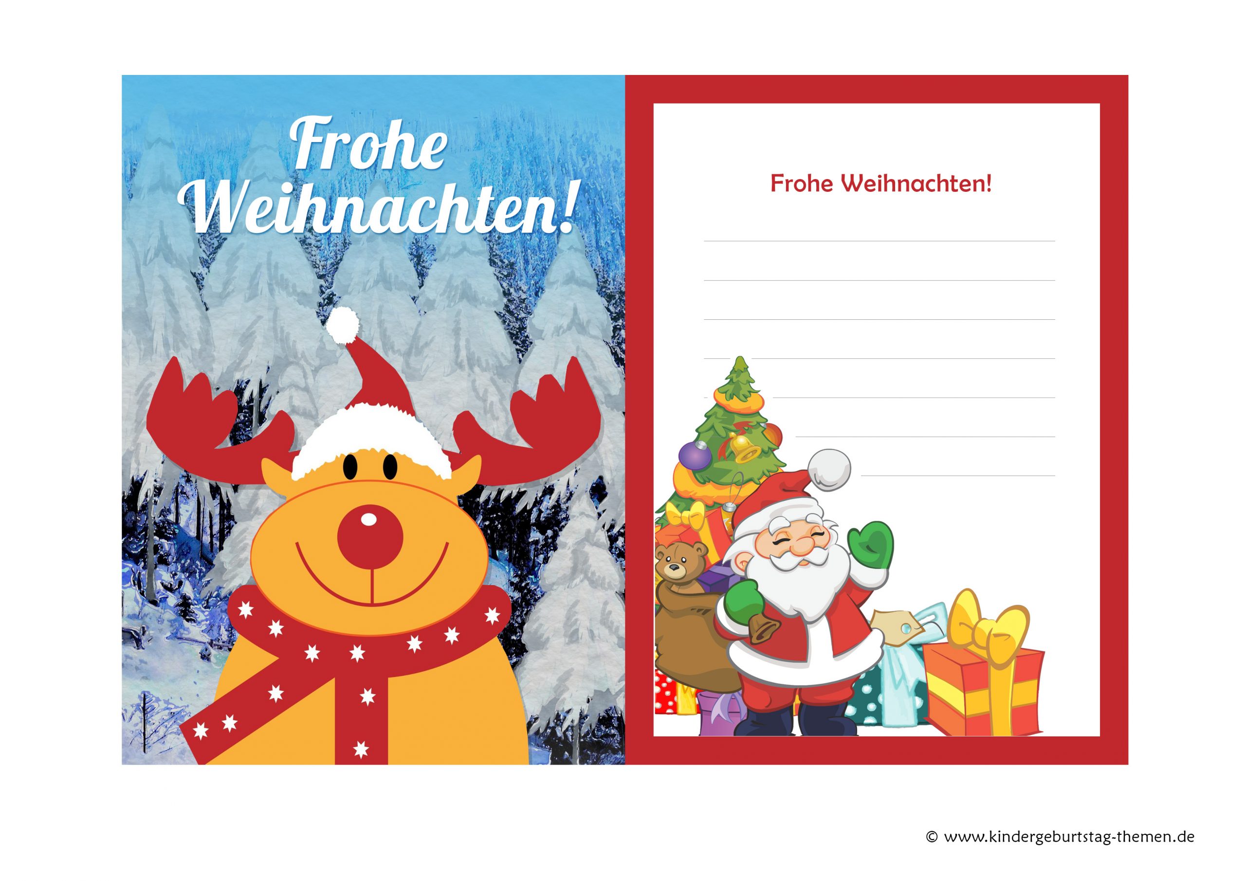 Weihnachtskarten Basteln Mit Kindern: Kostenlose Vorlagen über Weihnachtskarte Ausdrucken Kostenlos