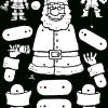 Weihnachtsmann-Hampelmann - Kiddimalseite in Weihnachtsmann Bastelvorlage