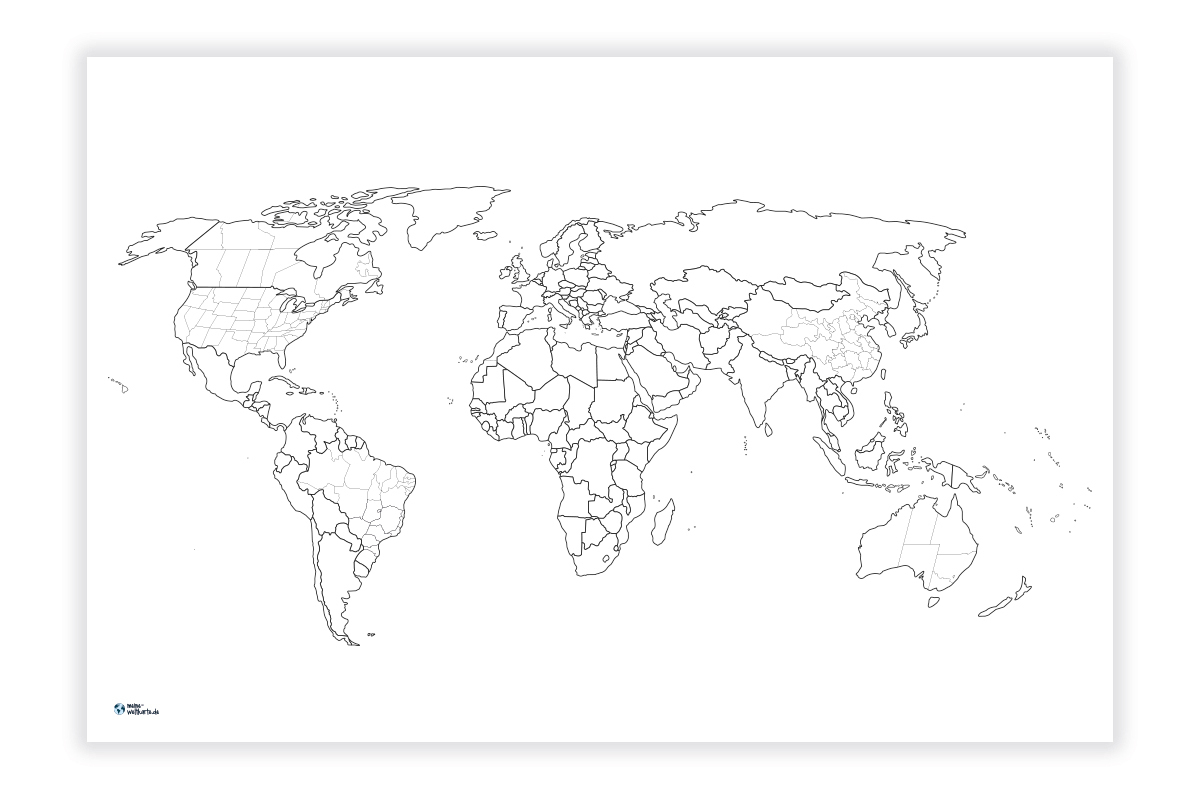 Weltakarte Bundesstaaten Designen | Meine-Weltkarte in Weltkarte Blanko