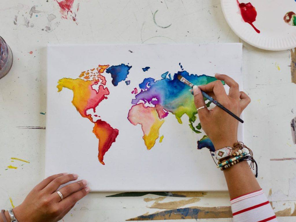 Weltkarte Malen: Schritt Für Schritt Zum Kunstwerk – Artnight für Weltkarte Selber Machen