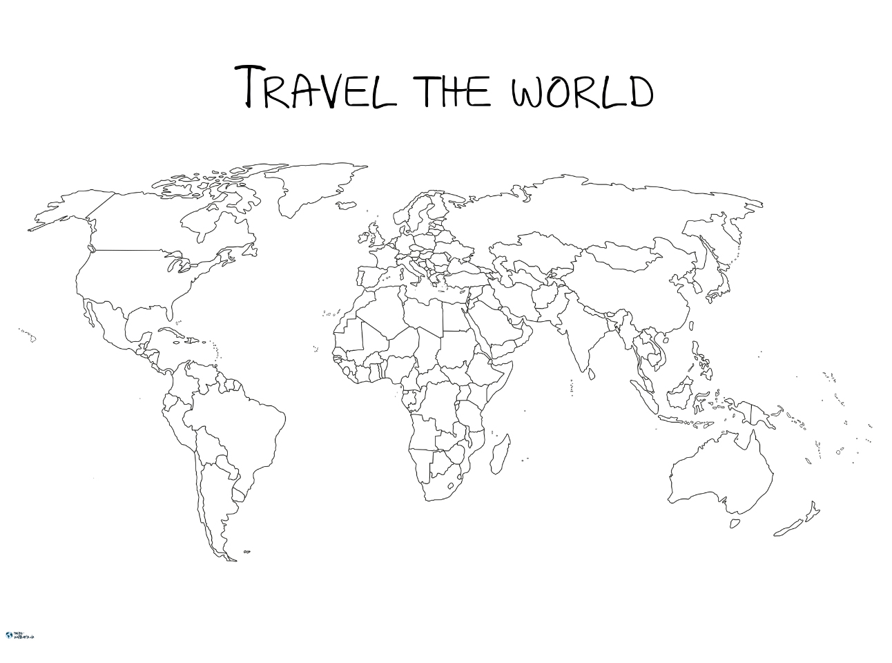 Weltkarte Travel The World Zum Ausmalen mit Weltkarte Zum Ausmalen