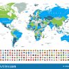 Weltkarte Und Flaggen - Grenzen, Länder Und Städte innen Weltkarte Mit Flaggen
