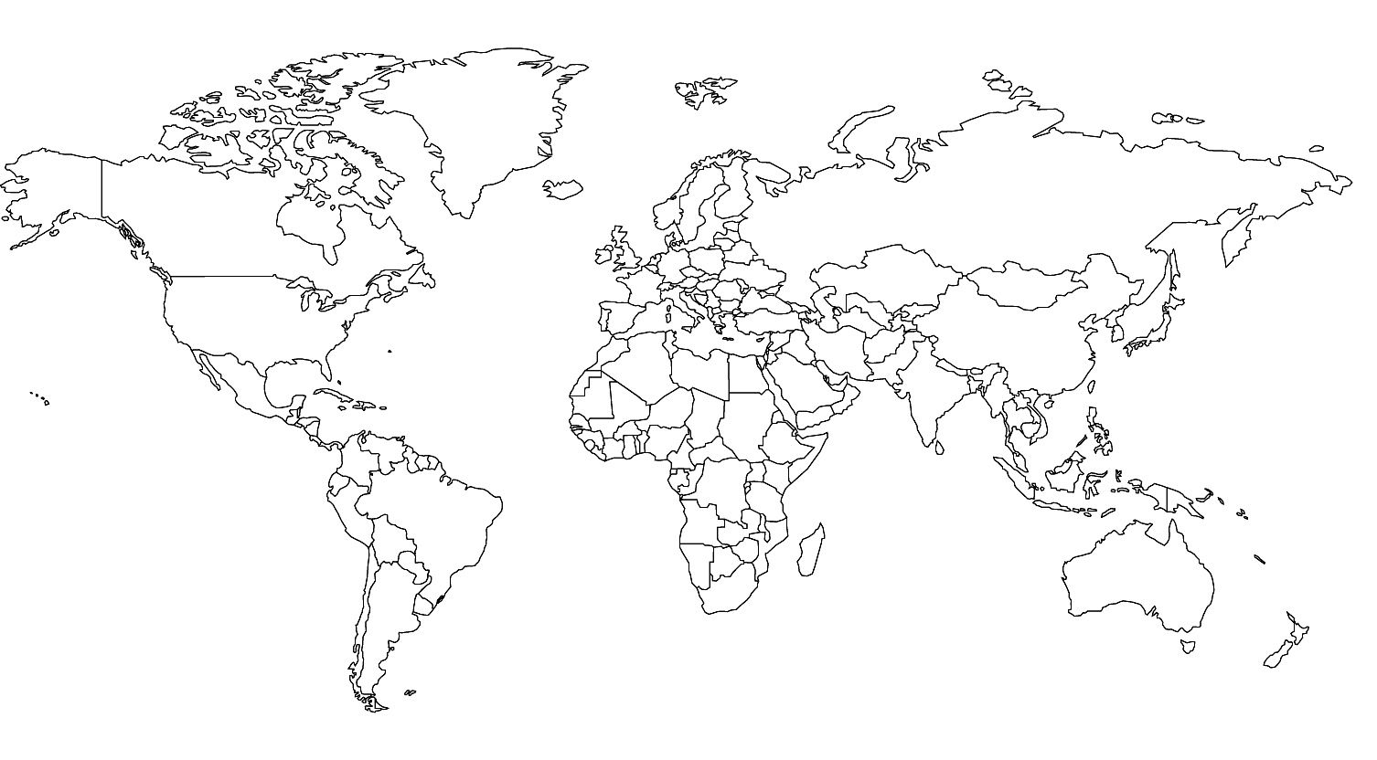 Weltkarte Ausmalbild