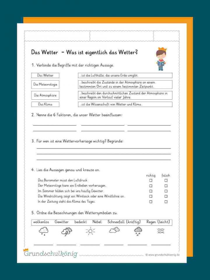 Wetter bei Wettererscheinungen Grundschule