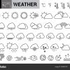 Wetter-Symbole Mit Editierbaren Strichen — Stockvektor mit Bilder Aus Strichen