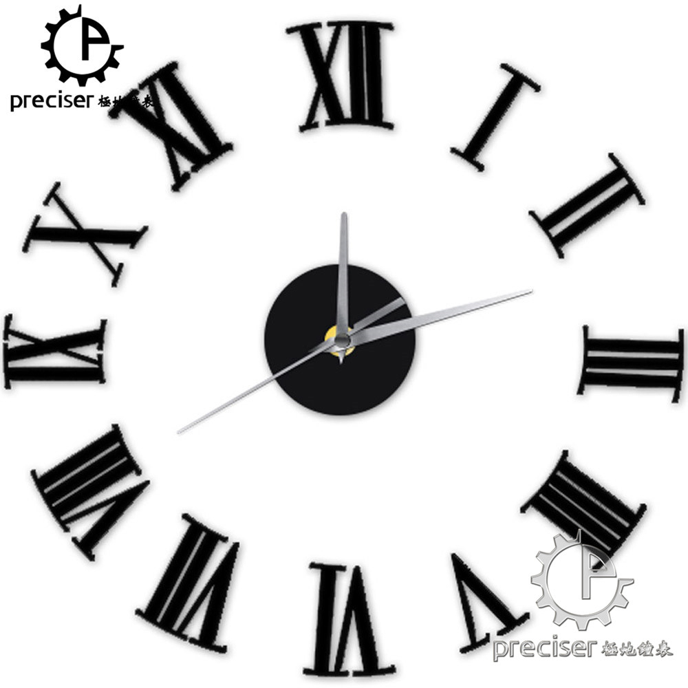 Wholesale- Römischen Zahlen Digital Quarz Diy Modern Clock Acryl Jahrgang  Wanduhr Wohnzimmer Wohnkultur Selbst Adhensive Retro Wanduhr mit Römische Zahlen Uhr