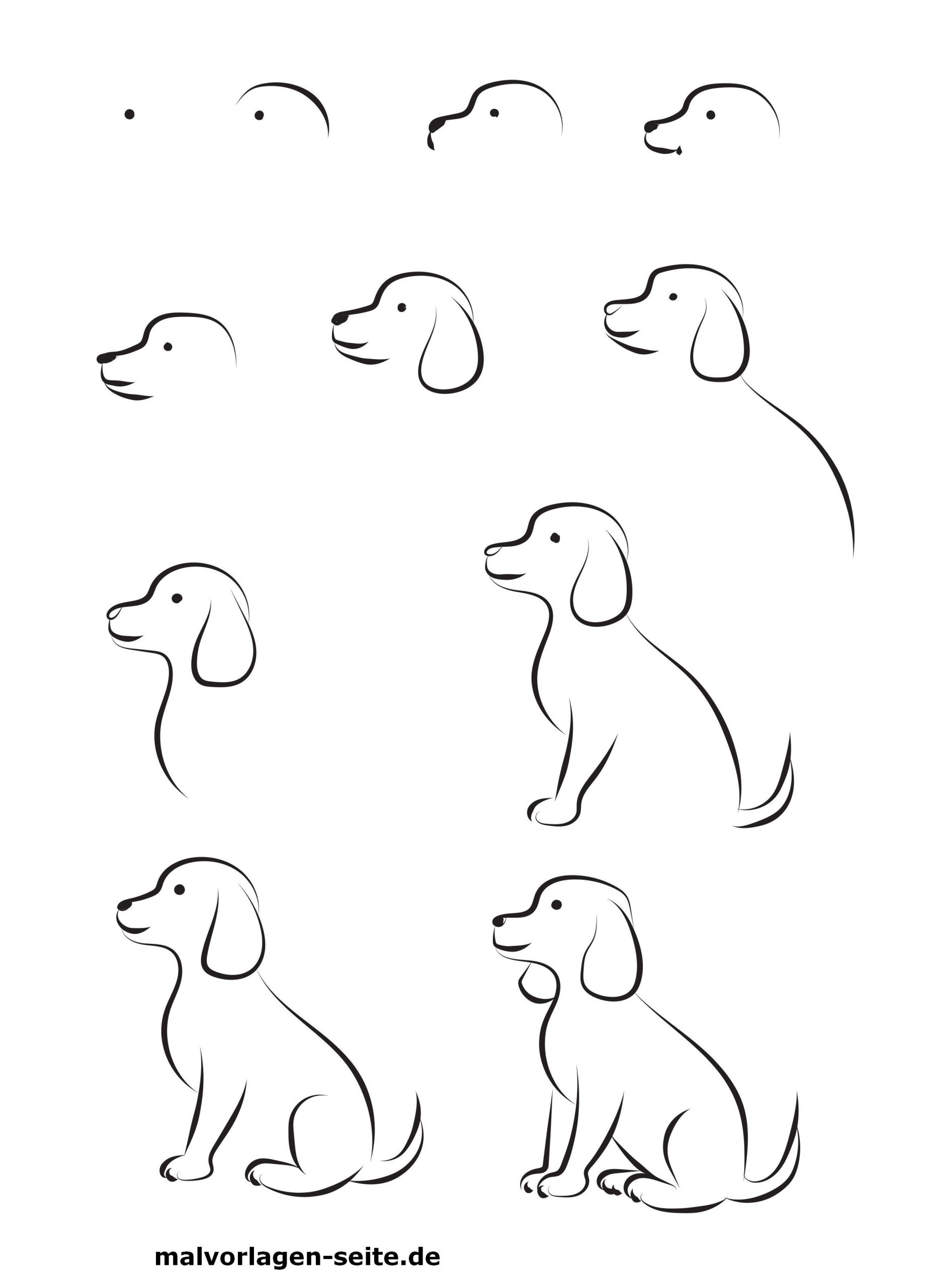 Wie Malt Man Einen Hund? - Ausmalbilder Kostenlos Herunterladen verwandt mit Hunde Schablonen Ausdrucken