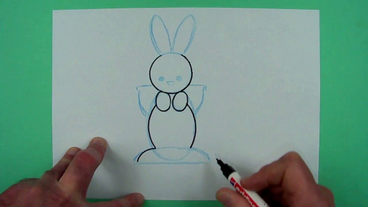 Wie Malt Man Einen Super Einfachen Osterhasen? Zeichnen Für Kinder für Osterhasen Zeichnen