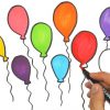 Wie Man Ballons Zeichnet - Wie Zeichnet Man Bunte Luftballons - Zeichnen  Und Ausmalen Für Kinder verwandt mit Luftballons Zum Ausmalen