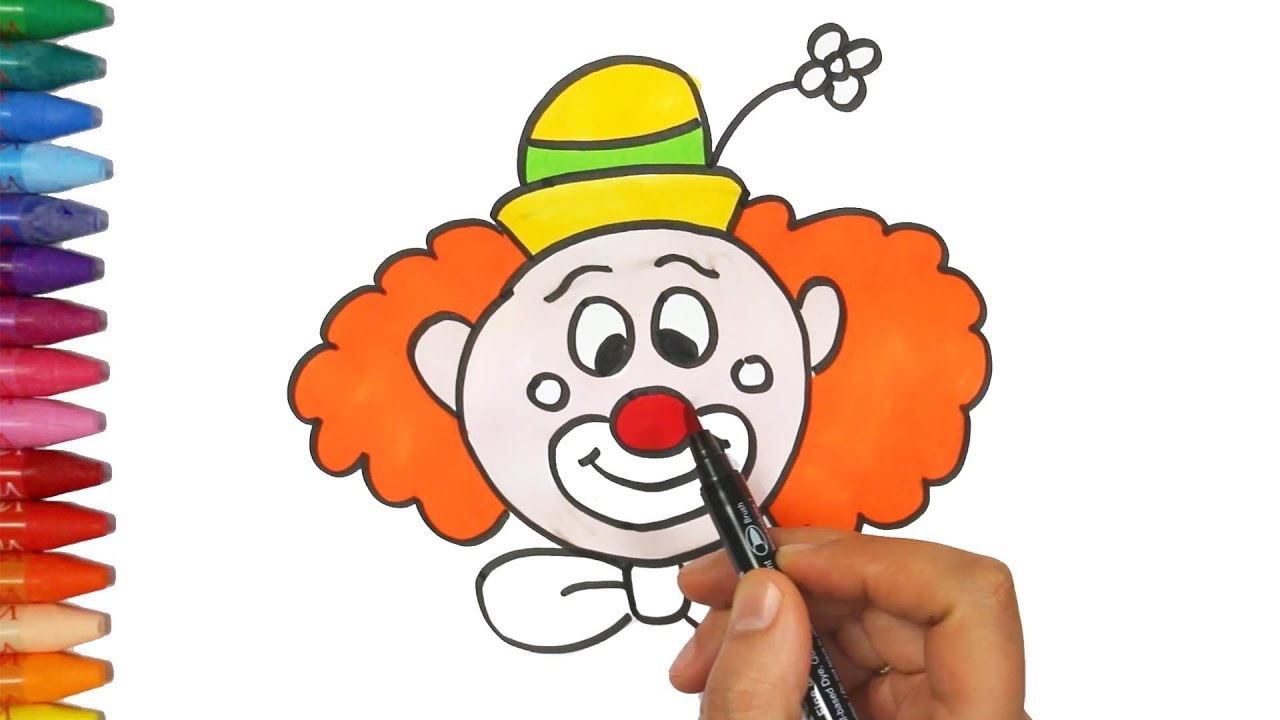 Wie Man Einen Clown Zieht | Wie Kann Ich Einen Clown Ziehen? | Zeichnen Und  Ausmalen Für Kinder in Vorlage Clowngesicht