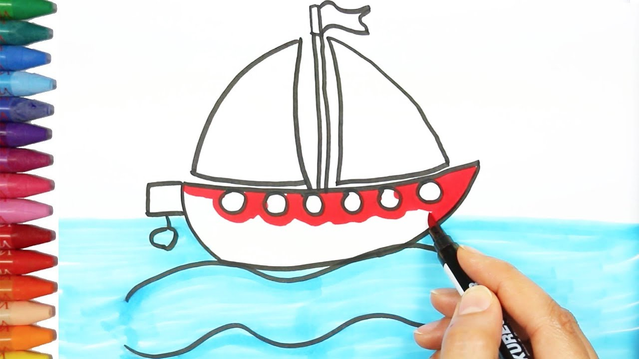 Wie Zeichnet Man Ein Boot - Zeichnen Und Ausmalen Für Kinder über Schiff Malen
